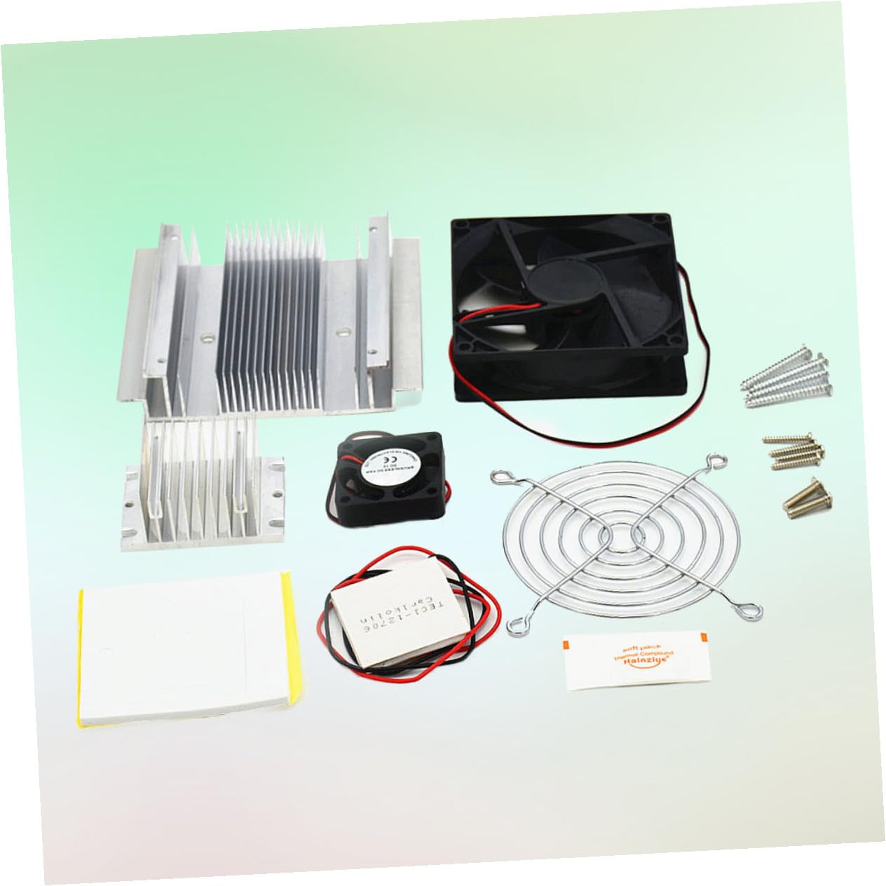 SHINEOFI 60w Enfriador de Módulos Peltier Termoeléctrico de Sistema de Refrigeración por Agua y Ventilador Kit de Sistema de Enfriamiento para Aplicaciones de Refrigeración