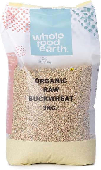Wholefood Earth Organic Buckwheat   3 kg | GMO Free | Vegan | Source of Fibre | Certified Organic
