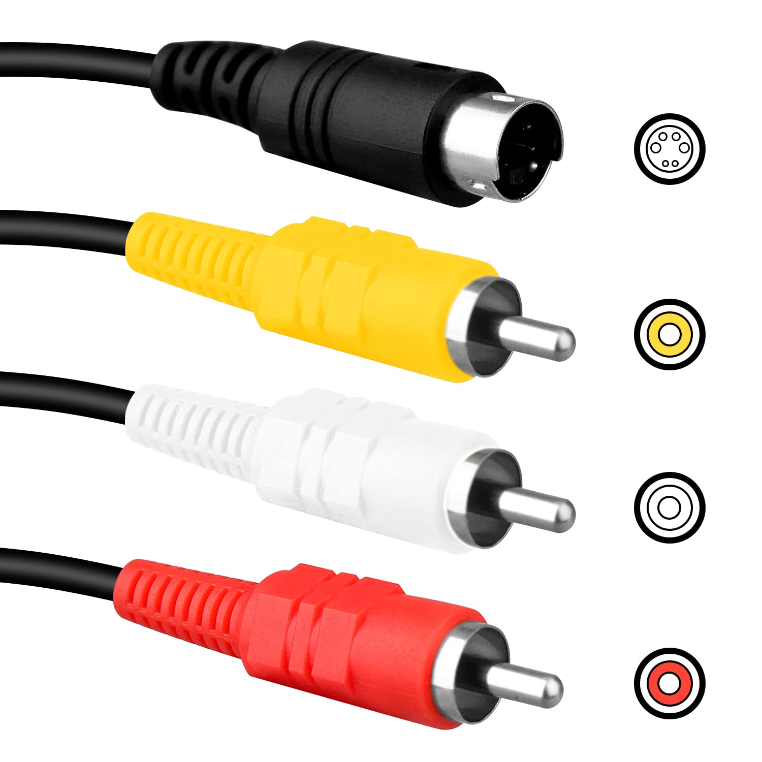 OSTENT AV Video compuesto S-Video RCA HD TV Cable compatible con Nintendo 64 N64 SNES SFC NGC