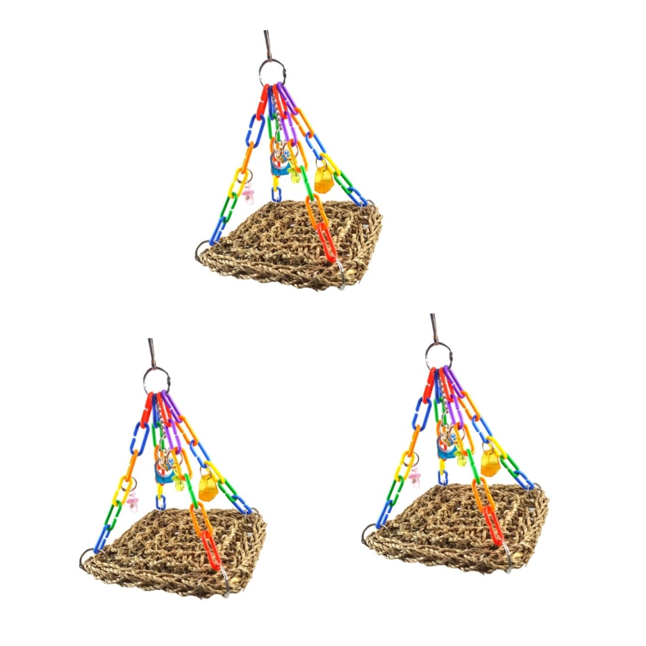 BESPORTBLE 3pezzi Giocattolo Per Pappagalli Con Altalena e Piattaforma Gioco Da Morsicare Per Uccelli Di Piccole Per Pappagalli Cocorite e Altri Uccelli Piccoli