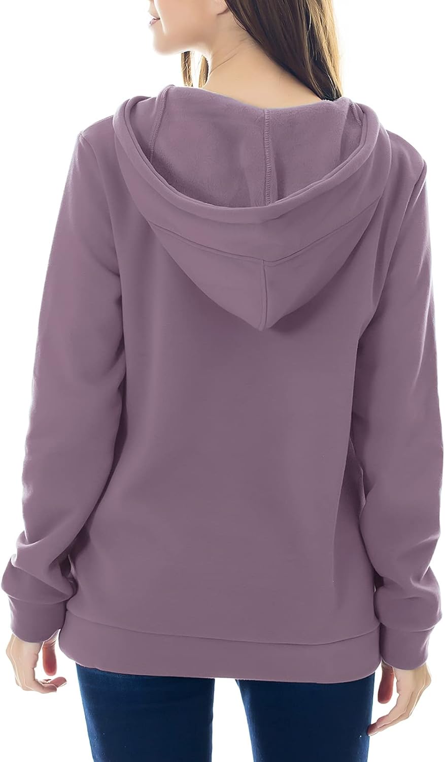 Smallshow Women's Fleece Maternity Nursing Sweatshirt Hoodie Kangaroo Pocket - Image 4