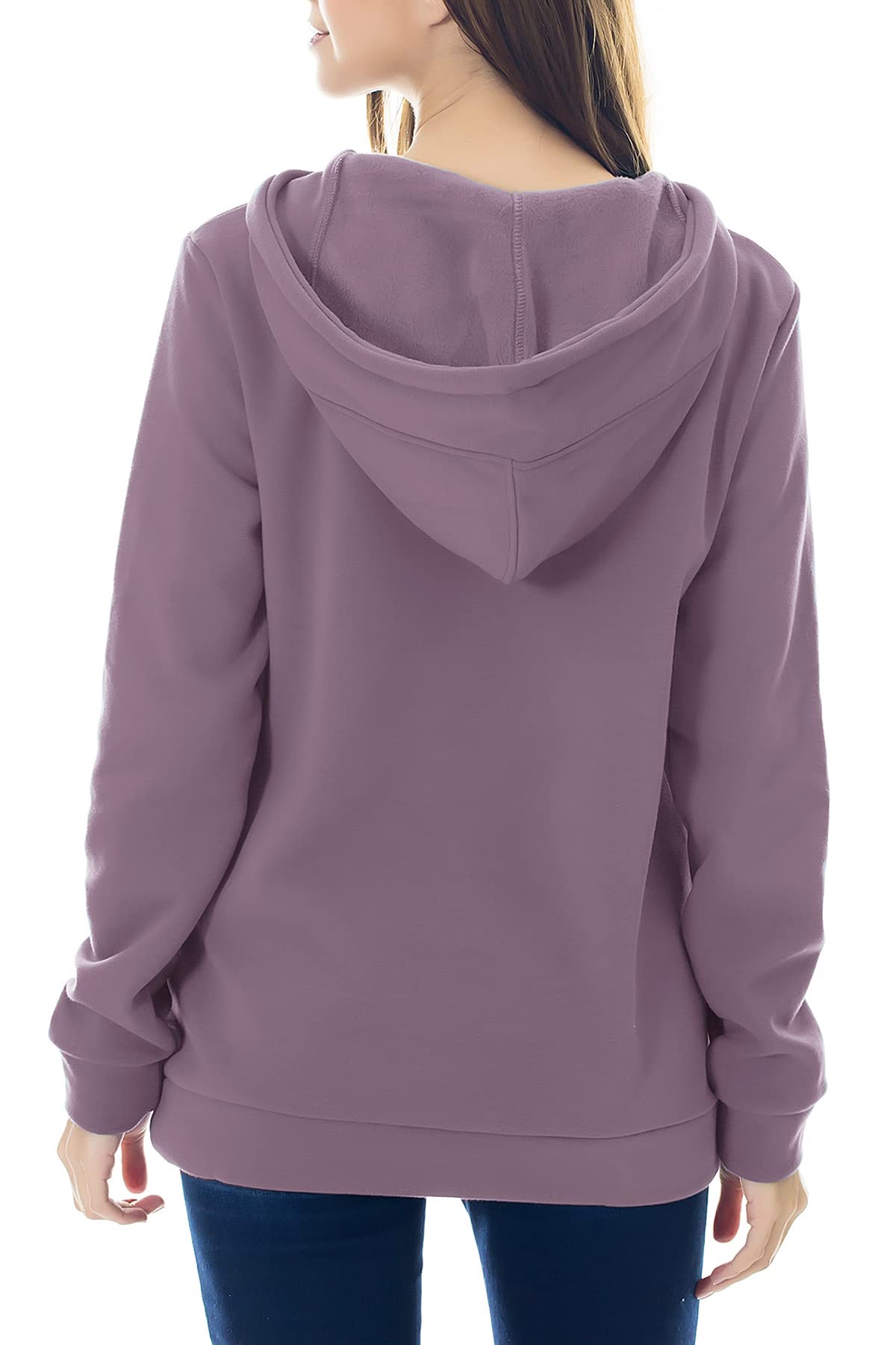 Smallshow Stillanzug Mutterschaft Fleece Stillpullover Hoodie Sweatshirt Misty Lilac 2XL
