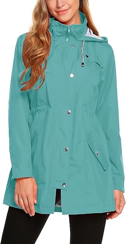 Miniatura 24 de Chaqueta Zhenwei impermeable, ligera, con capucha, uso activo, para exteriores, forrada para lluvia, larga, S-XXL, para mujer