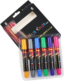 Healeved 6 Piezas tinte para el cabello teñir tizas para el cabello bolígrafo destacando temporario equipo pluma de tiza para el cabello color de tiza para el cabello el plastico