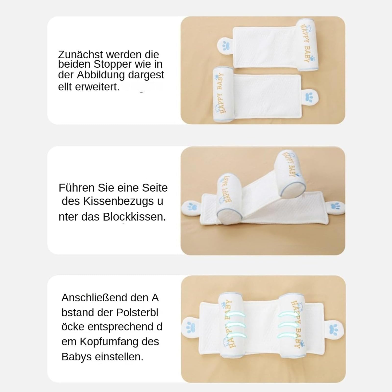 Kopfstützenkissen für Kleinkinder, Atmungsaktiv, Hirsefüllung, Baumwolle, Maschinenwaschbar, Design für Kinderbett, Kinderwagen, Autositz, Reisefreundliches Säuglingskissen, 32 x 18 cm