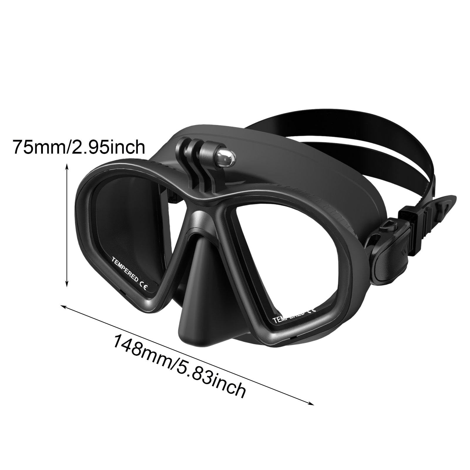 Gafas de Buceo Profesional Ligeras Antivaho de Silicona Vidrio Templado con Soporte para Cámara Deportiva Ajuste Cómodo Adecuadas para Deportes Acuáti