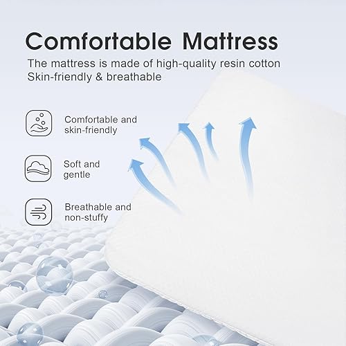 Miniatura 6 de MTWML Cuna gemelar para 2 bebés, cuna portátil para gemelos con bolsa de almacenamiento y funda de colchón reemplazable, cuna de cama doble