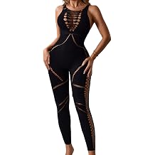 Women's High Stretch Bodycon Bodystocking Zebra Mesh Jumpsuit