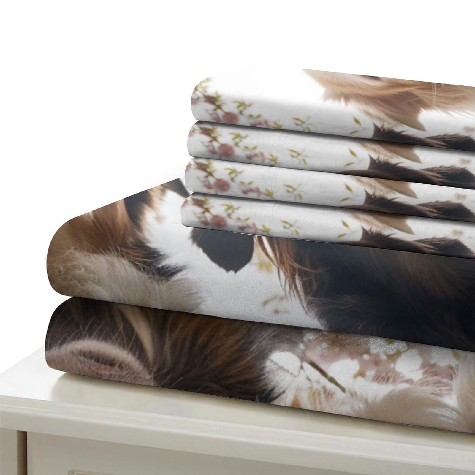 Juego de Funda nórdica 3D Perros Lindos 3 Piezas Microfibra Ropa de Cama decoración Dormitorio Adultos jóvenes Amantes de Mascotas Suave Transpirable Super King（260x220cm）