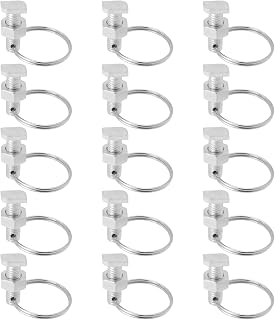 15PCS Greenhouse Bolts with Rings Suitable for Greenhouse Glass Rod Channels from 6.5mm -10.5mm Wide for Climbing Plants, Building Greenhouse 22x10mm Silver