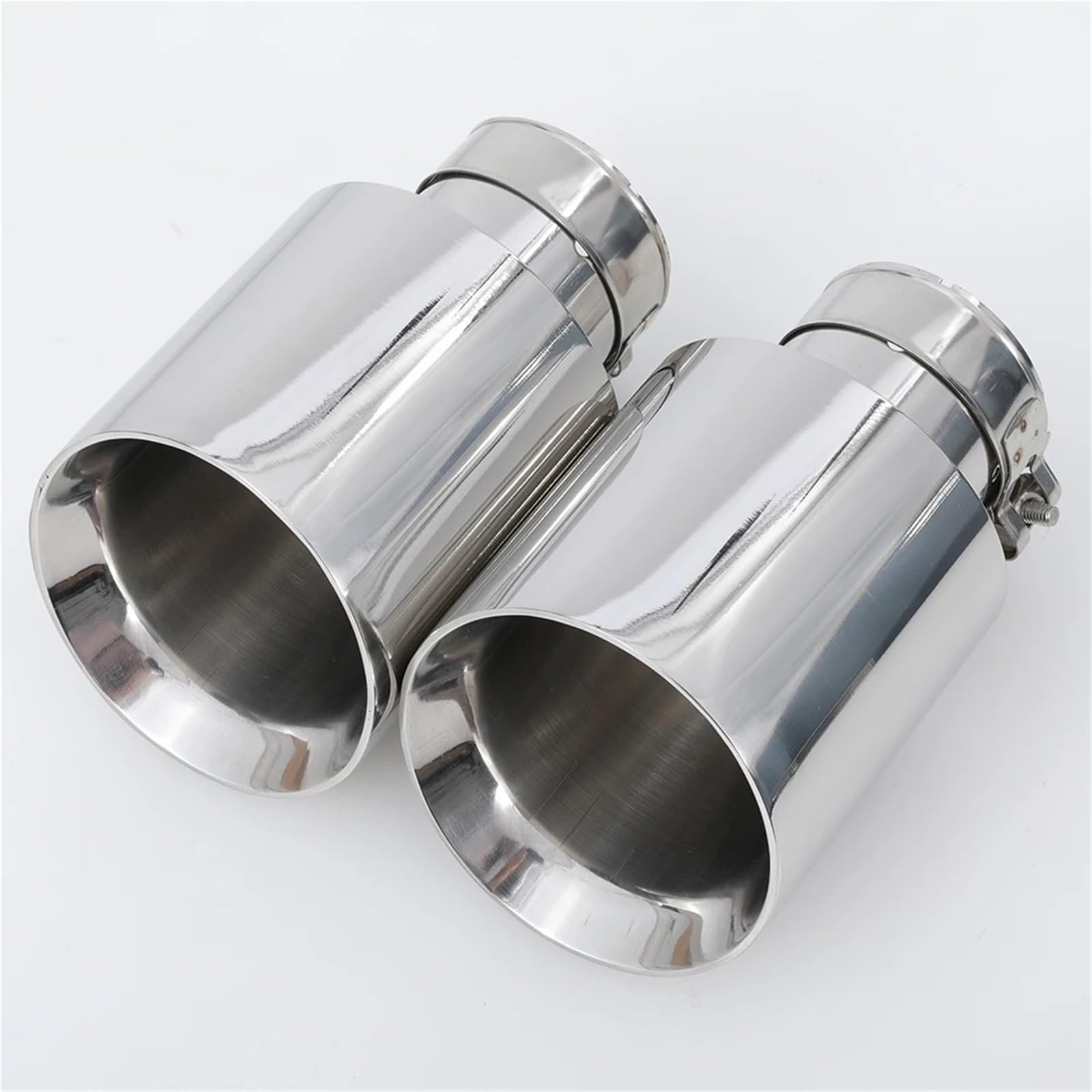 Car Silencer 1 sztuka: uniwersalna końcówka układu wydechowego ze stali nierdzewnej + rury wydechowej samochodu(60MM IN 89MM OUT)