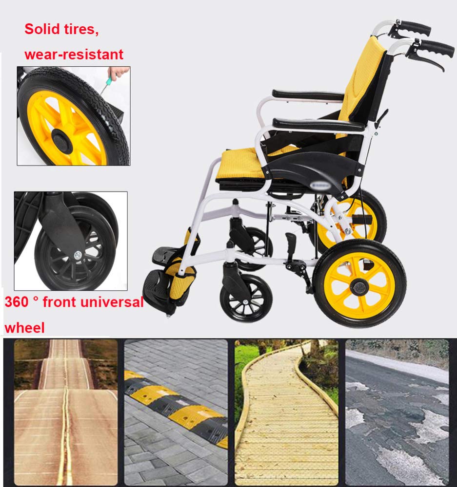 Silla de ruedas manual ligera y plegable para ancianos y discapacitados, diseño autopropulsado con frenos de mano y ruedas traseras de liberación rápida, construcción portátil de aluminio