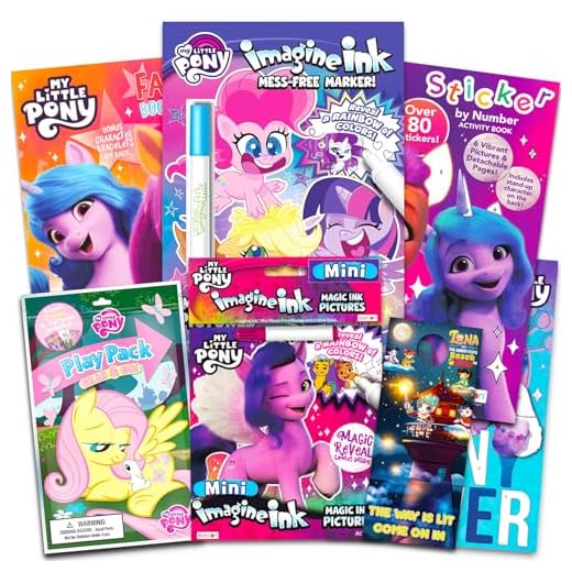 My Little Pony Coloring Book Super Set - Bundle with 4 My Little Pony Books Filled with Games, Puzzles, Stickers and Coloring Activities | MLP Party Supplies