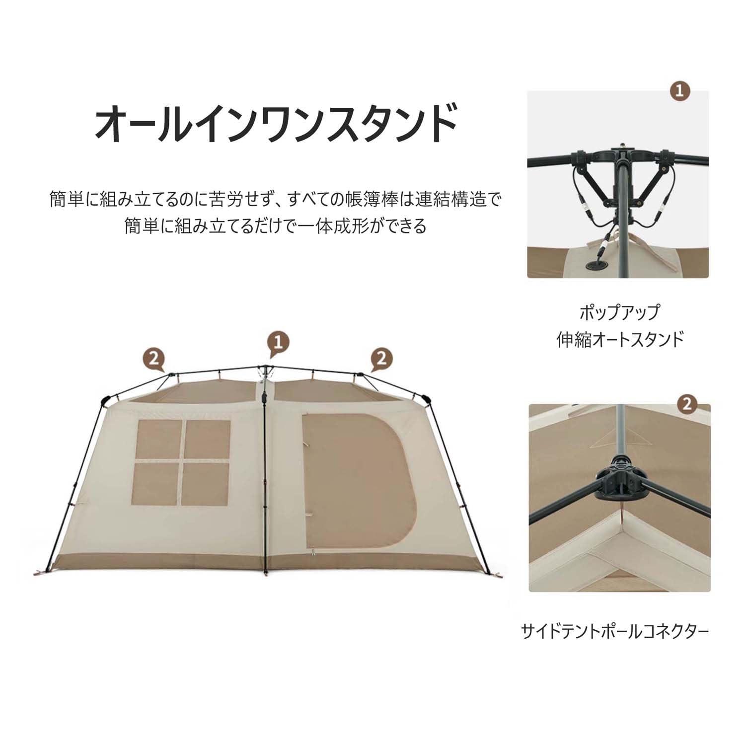 Amazon.co.jp: ワンタッチ テント 自動ポップアップテント 収納袋付き