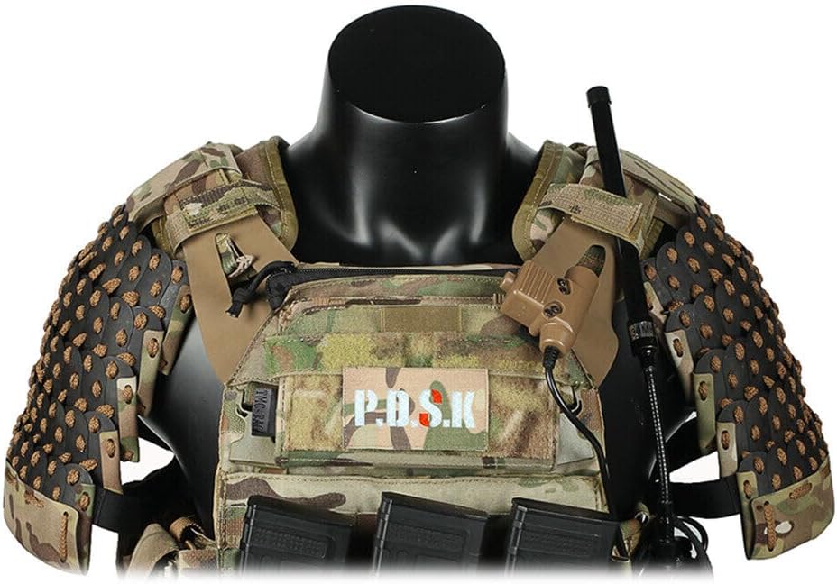 Tactical Shoulder Armor Guards, Samurai Tactical Gear Armor Medieval Warrior Knight Protector 500D Handmade Non-Slip Armor - 2PCS
