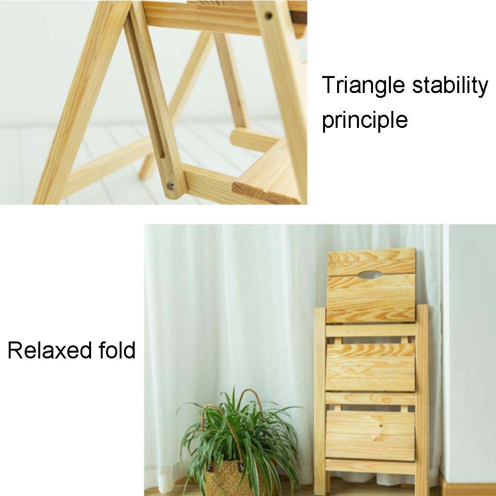 3-stufiger, klappbarer Leiterhocker aus Holz, multifunktional, für den Haushalt, farbenfroher, biegsamer Pflanzenständer, Stabiler und stilvoller Tritthocker für den Heimgebrauch