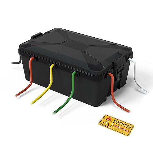 Safewayfire Caja eléctrica al aire libre impermeable, caja de cubierta de cable de extensión al aire libre, caja de conexión impermeable de nivel