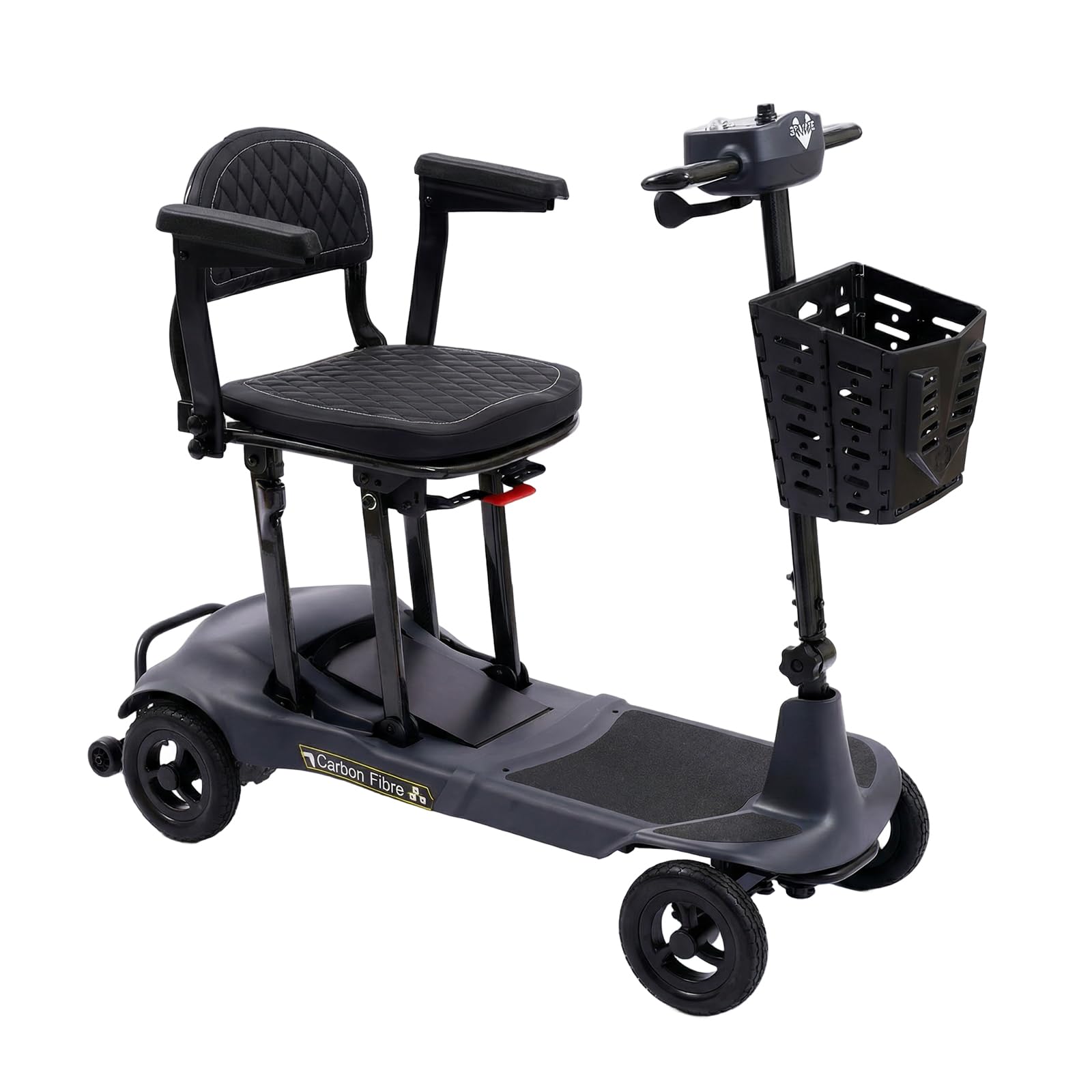 Lightweight Mobility Scooter for Adults and Seniors, 27lbs Foldable Carbon Fibre Frame, Portable 4 Wheels Scooter, 15.5 Miles Long Range, 298 lbs Capacity, Airplane Travel Friendly