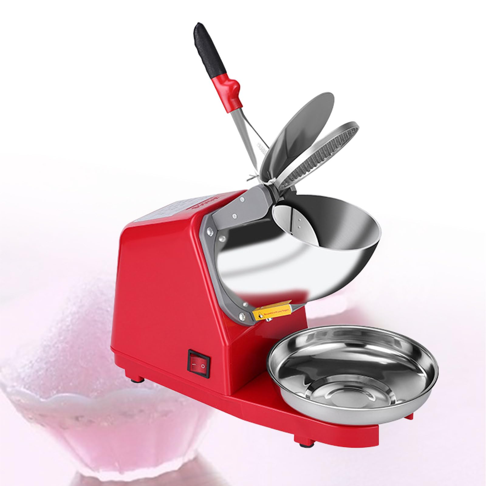 Trituradora de Hielo eléctrica, máquina para Hacer Conos de Nieve para postres, cócteles y Hielo raspado, Cuchillas Dobles de Acero Inoxidable.