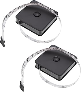 TOVINANNA 2pcs Square Tape Measure Body Measuring Tape Mini Portable Measuring Tape Black Measuring Tapes Measuring Tape for Body Muscle Sewing Tape Plastic Fitness Waistline Human Body