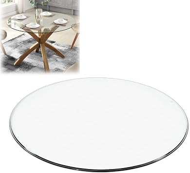 Round Tempered Glass Table Top Clear Round Glass Plate Round Glass Table Top, High Temperature Resistant 35cm-100cm Smooth Edge Sturdy and Durable Easy to Use, Transparent Flat Glass Tempered Glass Table Top, Shelf Glass Table Turntable, Table Surface DecorationColor Clear, Size 40cm