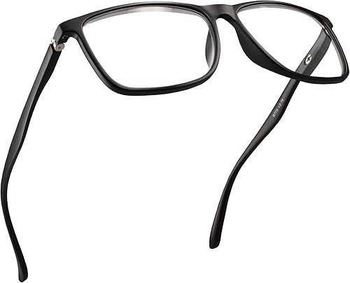 Lentes de lectura de marco grande negro mate para hombre para lucir modernos con alta visión, lectores resistentes y duraderos para hombres, cómodas
