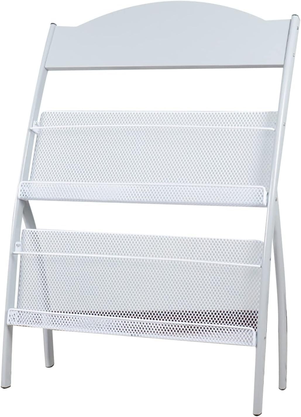 ASerZenith Floor standing magazine rack Magazine Rack Floor-Standing Magazines Holders Newspapers Organizer Stand Multi-purpose Display Stand 2 Tiers Multi-purpose display rack (White)