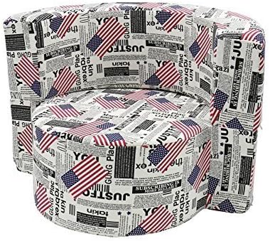 Kids Flip Open Sofa Folding Collapsible Lounger Versatile with Removable Cover, Vintage Style(Cylinder)