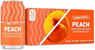 Clears American Golden Peach Water Sparkling Water, 12 fl oz Cans, 12 pack