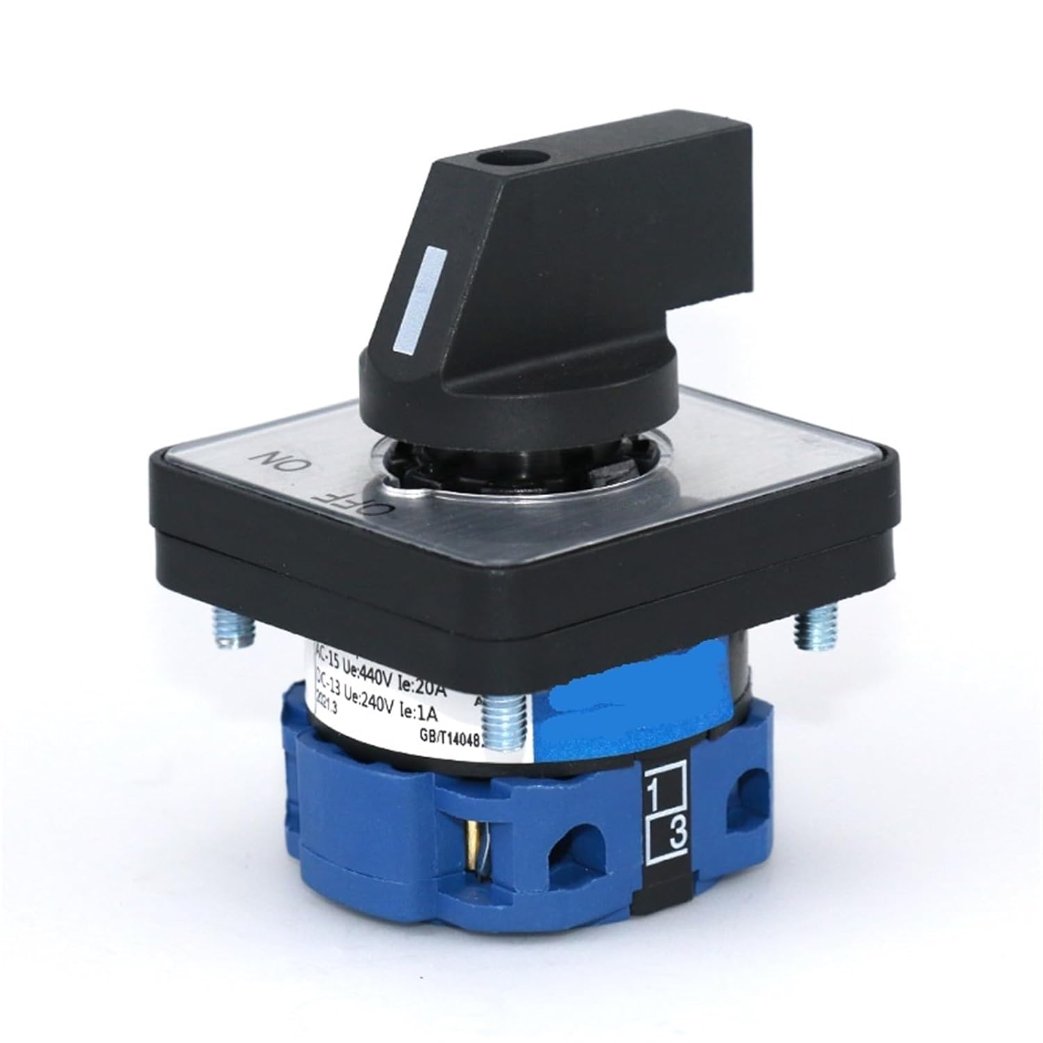 SZW26/LW26-20 20A 660V ON Off 2 Positions Rotary Changeover Cam Switch 64X64mm 48X48 Mm Panel 1Pcs(C02.1 Off ON 48X48mm)