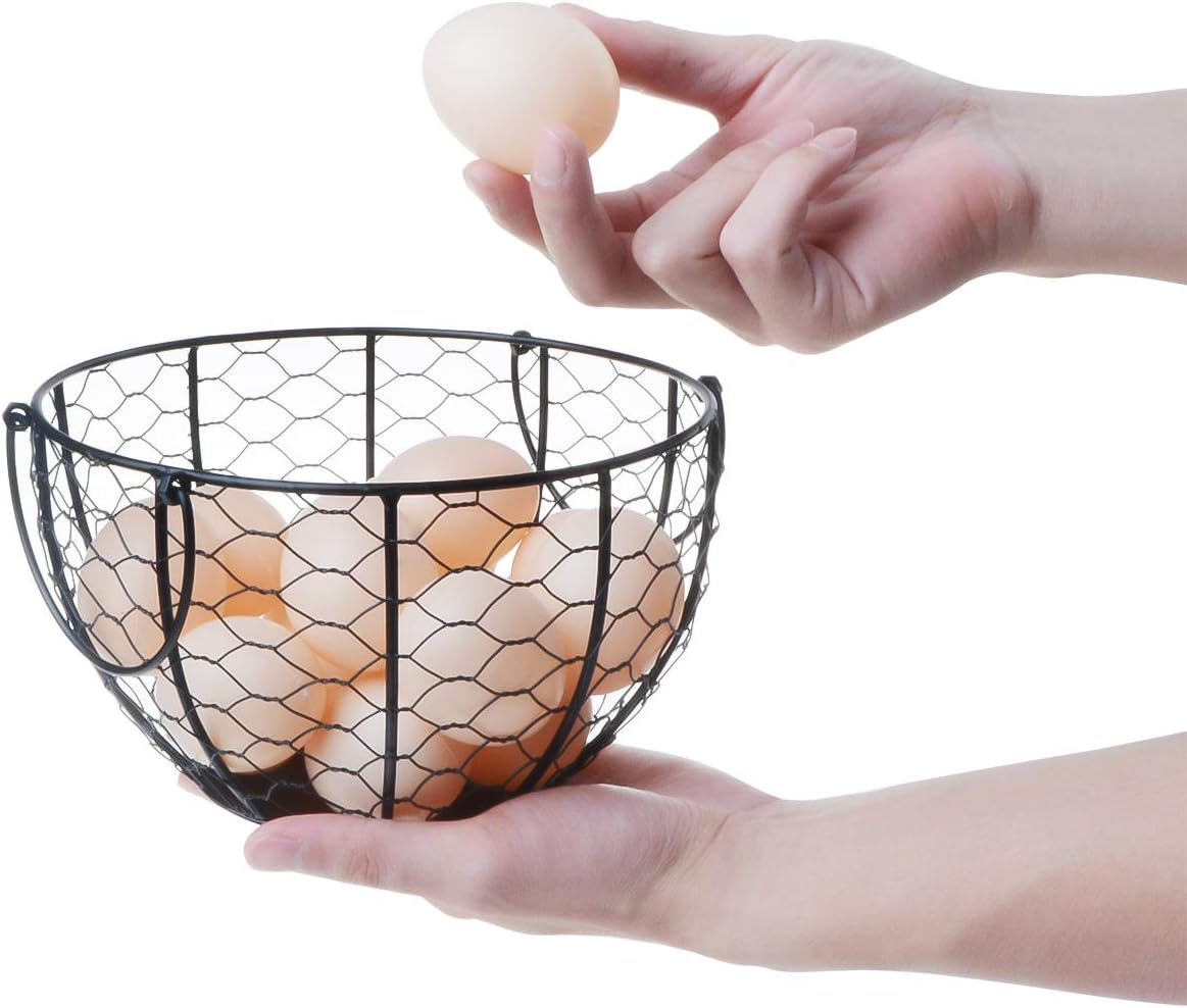 Kitchen Storage Metal Wire Egg Basket Farm Chicken Cover Egg Holder/Organizer Case/Container