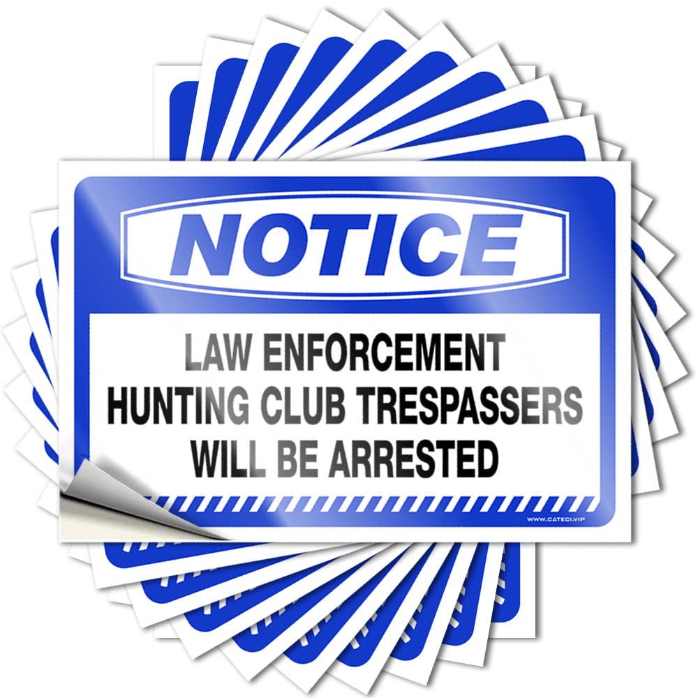 Lettering Sticker Fun Stuff | Half Tumbler Notice Law Enforcement Hunting Club Trespassers Will Be Arrested for Summer(8X12CM)