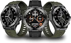 Smartwatch Premium AURAFIT AM18 Tela AMOLED 1.46” com NFC, Chamadas Bluetooth, Monitor Cardíaco, IP68, Tela Dividida, Bateria Longa – 2 Pulseira Silicone, 100+ Aplicativos e Conexão Android e Ios