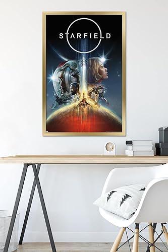 Miniatura 6 de Trends International Starfield - Póster de pared de arte clave, 34 pulgadas de largo x 22.4 pulgadas, versión enmarcada en oro