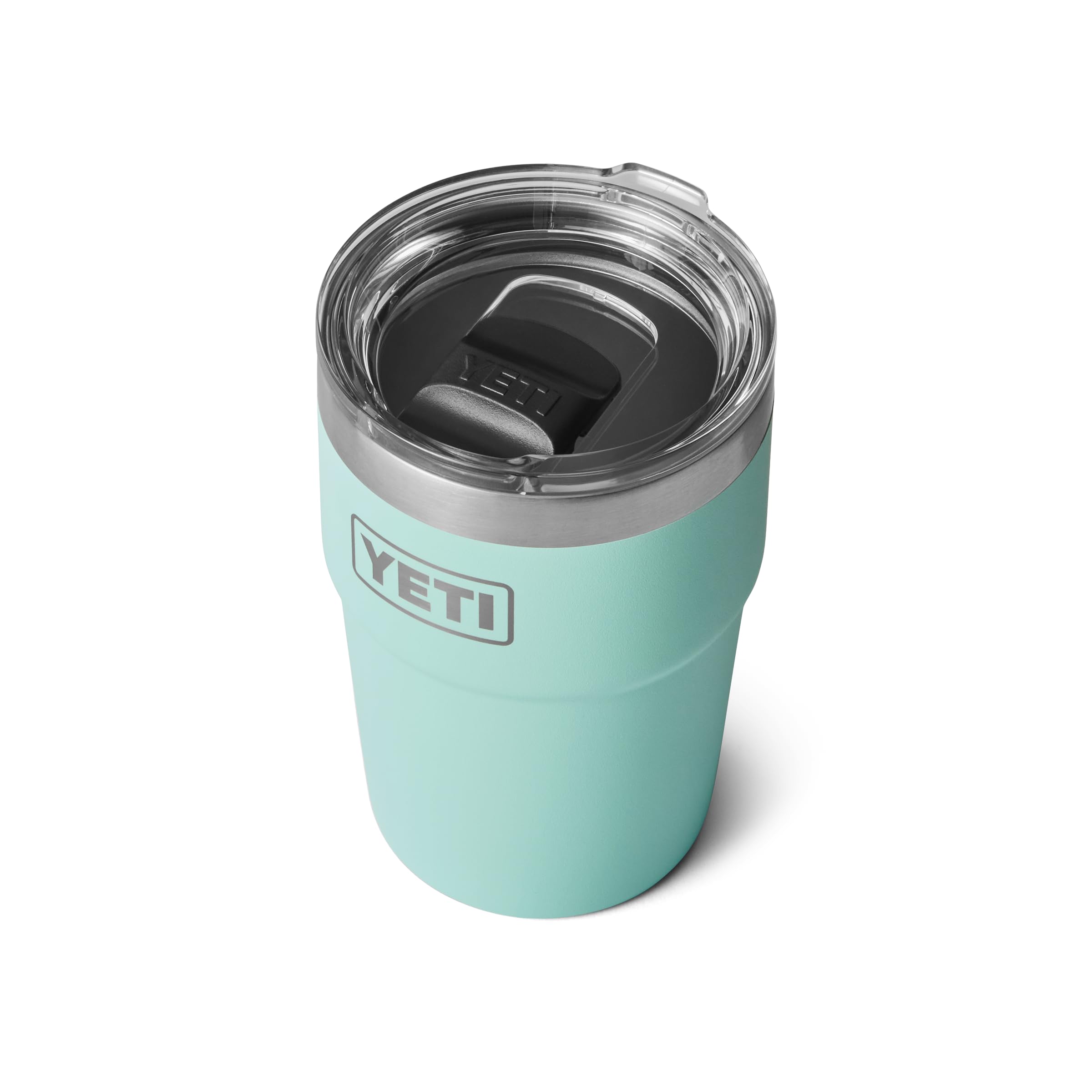 YETI Rambler Cup, Vacuum Insulated Stainless Steel Stackable Cup with Magslider Lid, Seafoam, 16 oz (473 ml)