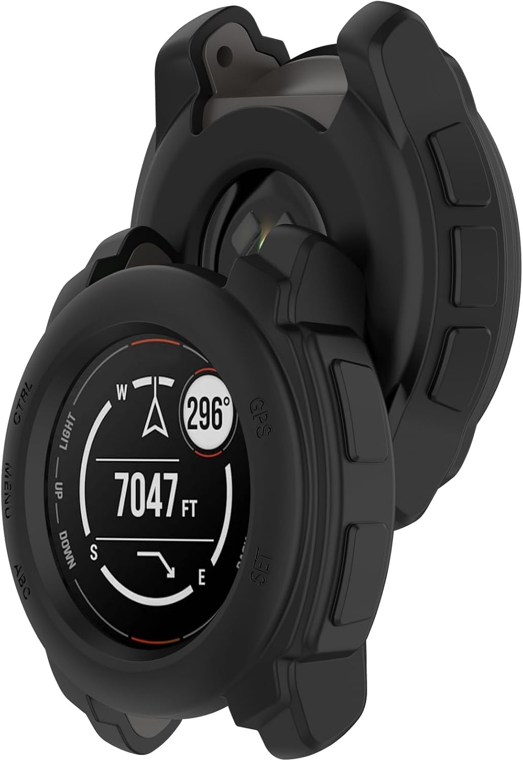 MOTONG Compatible with Garmin Instinct E 40mm Protective Case - Silicone Protective Watch Case Cover Shell Compatible with Garmin Instinct E 40mm(Black) image 3