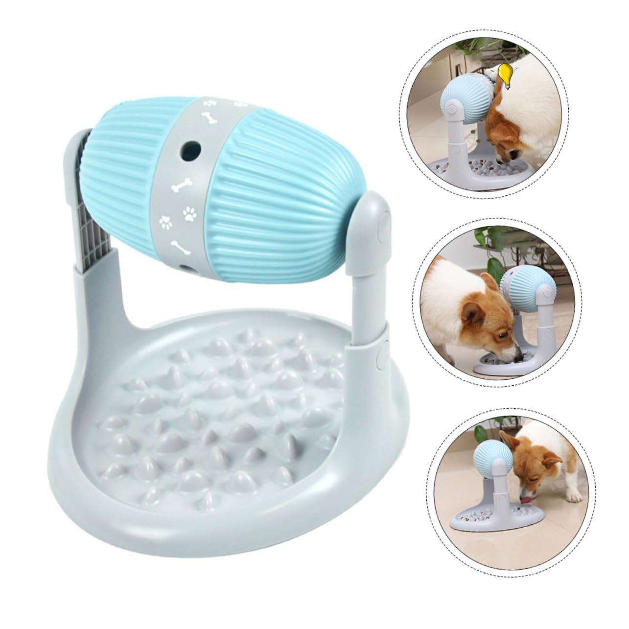 SOIMISS Dispensador de Comida para Perros y Gatos de Material Abs Función Antiasfixia y Diseño Tipo Rodillo para Controlar la Alimentación y Recompensar Snacks
