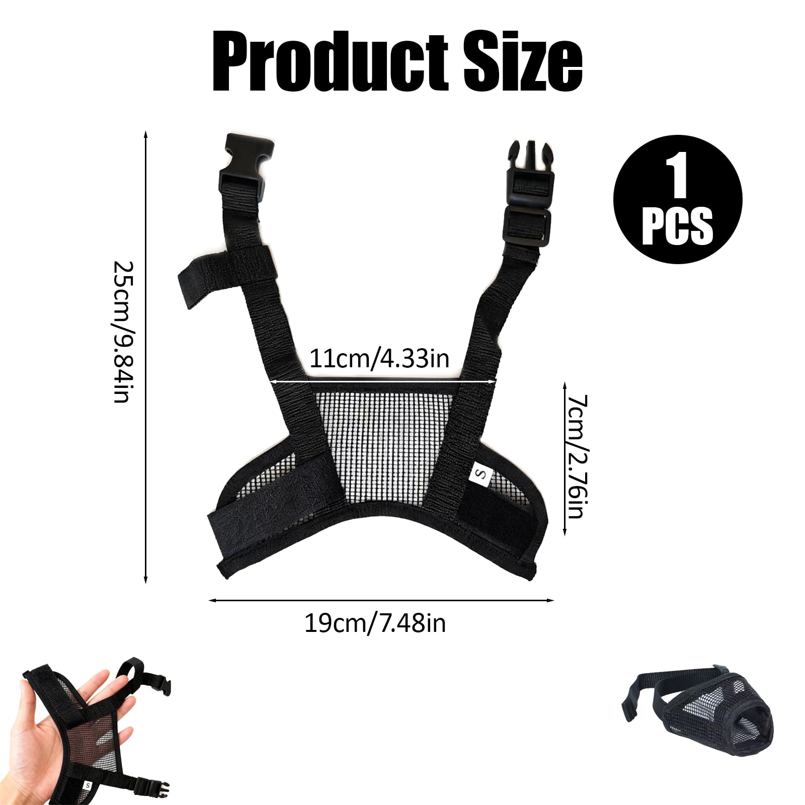 Muselières en Nylon pour Chiens pour Chien en Maille Douce Et Respirante Réglable pour Chiens De Petite Museliere Anti Aboiement pour Toilettage, Mordre Et Mastication S