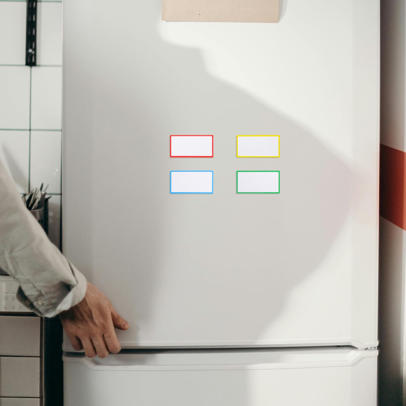 36 Magnetische Trocken Abwischbare Whiteboard Etiketten aus Beschichtetem Papier für Vielseitige Verwendung Wiederverwendbare Namensschilder im Organisierten Stil