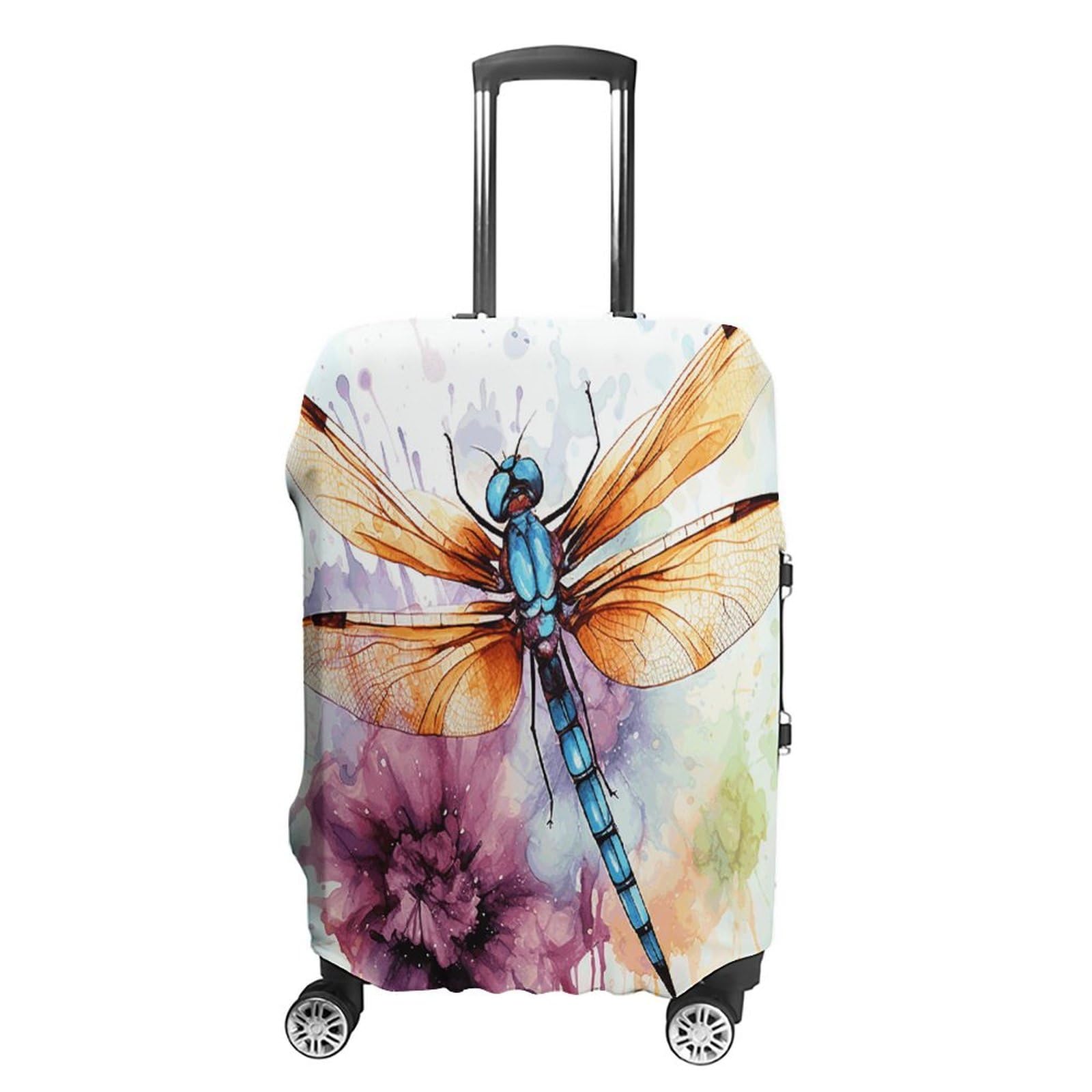 Housse de protection pour valise libellule aquarelle idéale pour l\'aéroport - 8