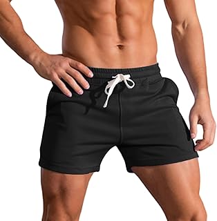 Men's 3 Inch Running Shorts Gym Training Bodybuilding Short Breathable Cotton Sports Shorts