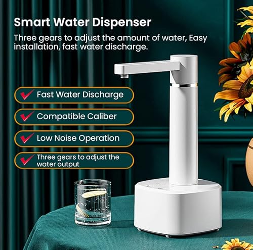 Desktop Water Dispenser For 5 Gallon Bottle, Electric Water Pump Portable Usb Charging With 3 Water Jug Cap For Home, Office, Outdoor, 5 Gallon Water Dispenser #TOP5