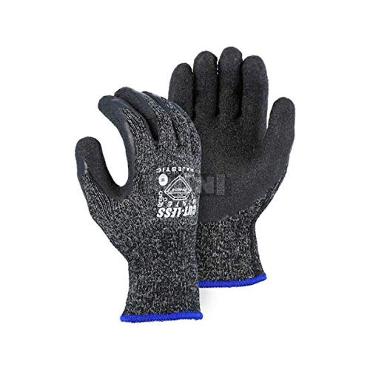 Majestic Glove 34-1570/M Industrial Gloves, Dyneema, Latex Palm, Lined, Level 5, Medium, Black (Pack of 12)