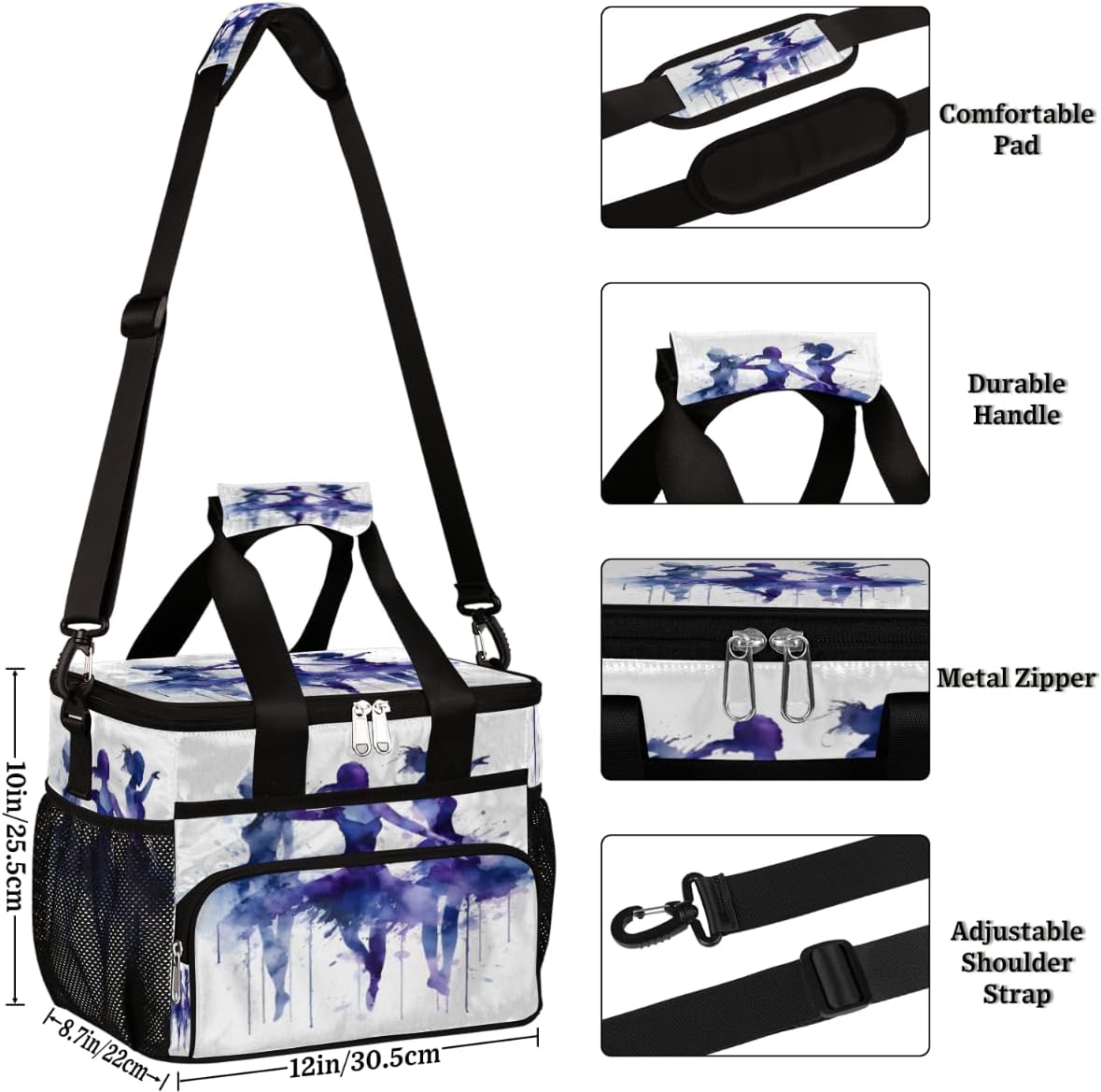 Woman Insulated Picnic Backpack Lunch Box for Women Men Picnic Basket Tote Lunch Bag Picnic Bag Portable Lunch Bags for Picnic, Beach, Work, Trip,Office, Camp Dancing Woman