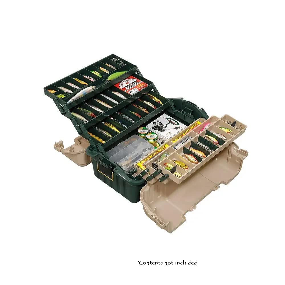 Plano Hip Roof Tackle Box w/6-Trays - Green/Sandstone