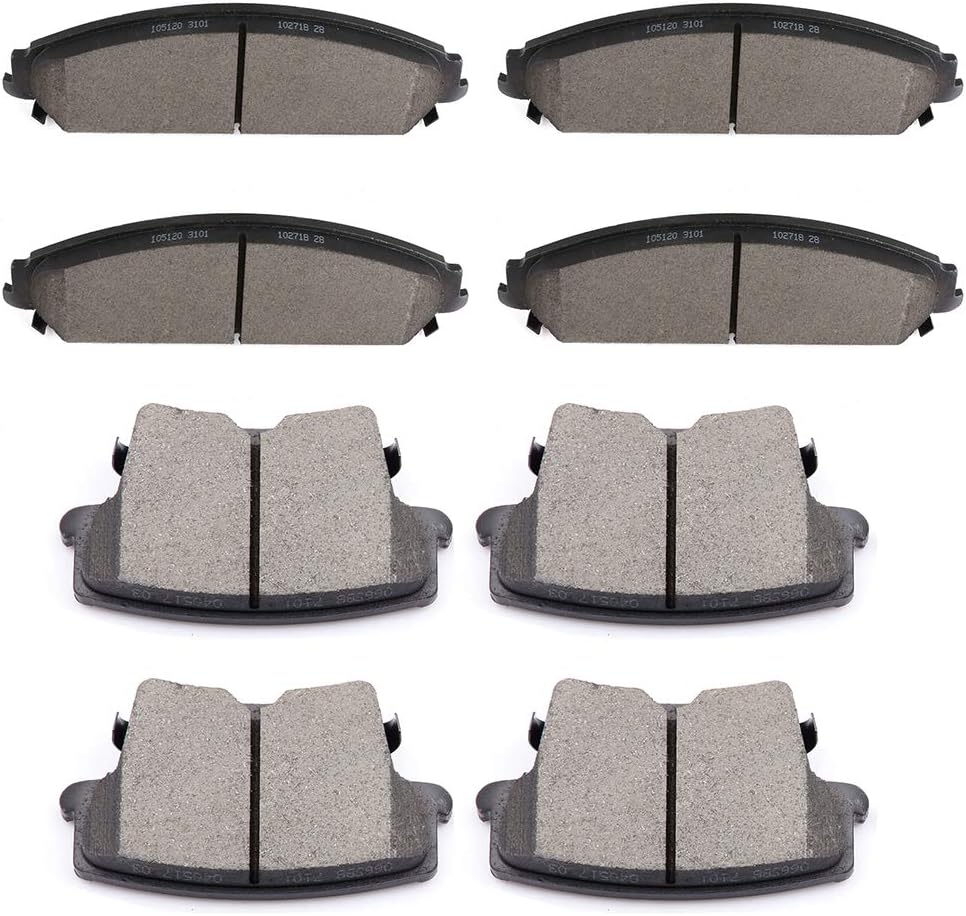 SCITOO Ceramic Brake Pads Kits, 8pcs Brakes Pads Set Fit For 2005-2019 for Chrysler 300,2009-2017 for Dodge Challenger,2006-2019 for Dodge Charger,2005-2008 for Dodge Magnum