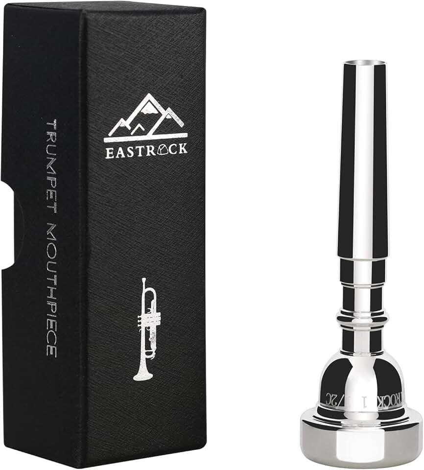 EastRock Bocal de trompete 1,5C banhado a prata Bb Trompeta Bocal Trompeta acessórios de instrumento embalados a vácuo