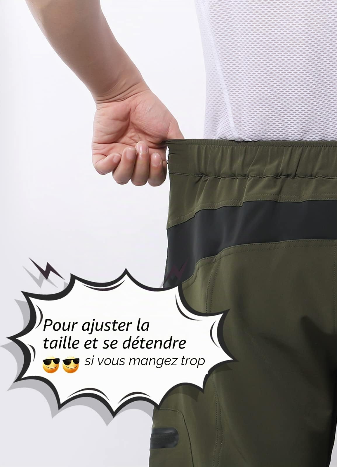 BERGRISAR Short de cyclisme pour homme avec poches zippées 1806BG