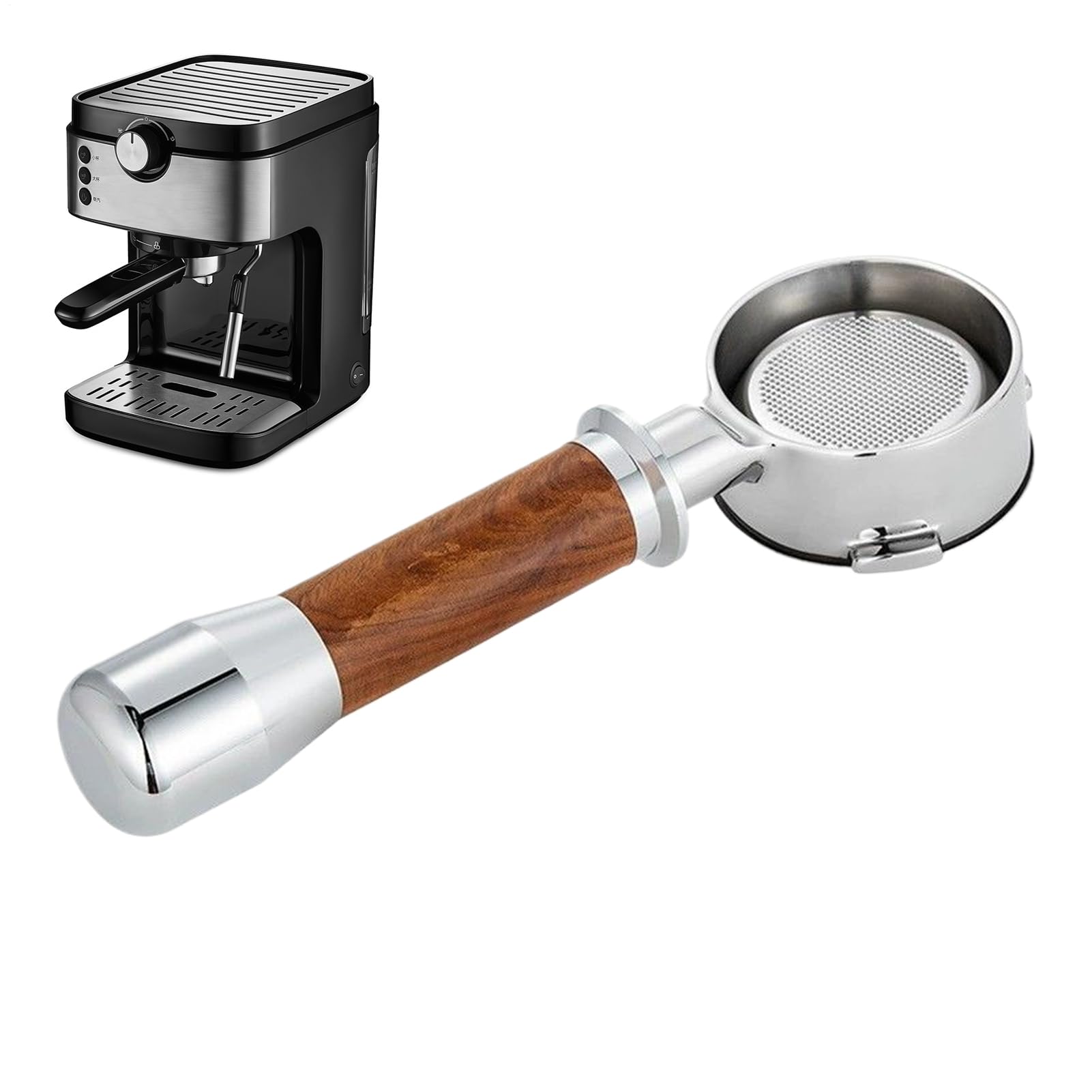 Portafiltro Sin Fondo Portafiltro Sin Fondo de Repuesto 58 mm | Mango Ergonómico Para Espresso Para Cocina Hogar Cafetería Bar Oficina Encimera Sala de Estar Comercial