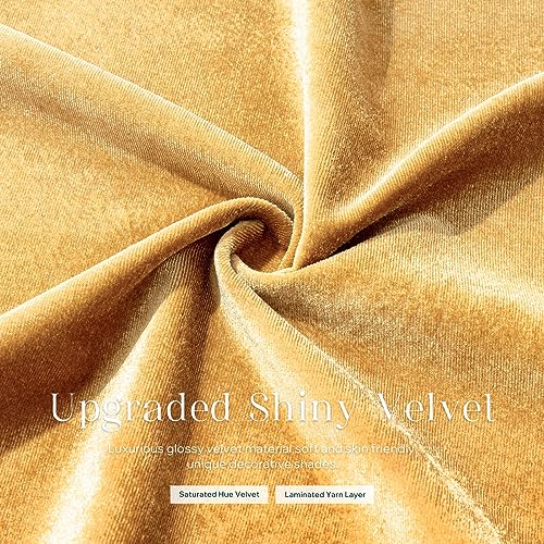 Image of Phantoscope Pack of 2 Velvet Decorative Throw Pillow Covers Soft Solid Square Cushion Case for Couch Shiny Gold 18 x 18 inches 45 x 45 cm